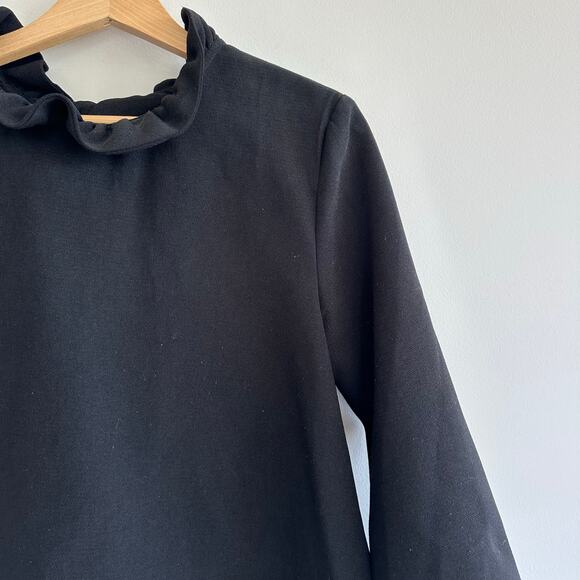 Pomander Place Tuckernuck Faye Ruffle Collar Blouse Black M - Picture 6 of 8